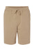 Independent Trading Company IND20SRT Mens Fleece Shorts w/ Pockets Sandstone Brown Flat Front