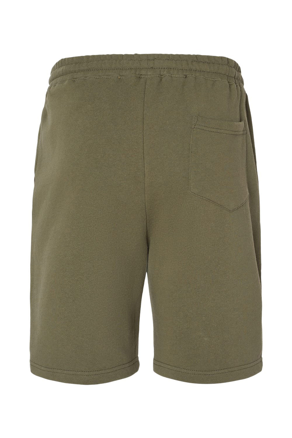 Independent Trading Co. IND20SRT Mens Fleece Shorts w/ Pockets Army Green Flat Back