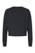 Independent Trading Company AFX24CRP Womens Crop Crewneck Sweatshirt Black Flat Back