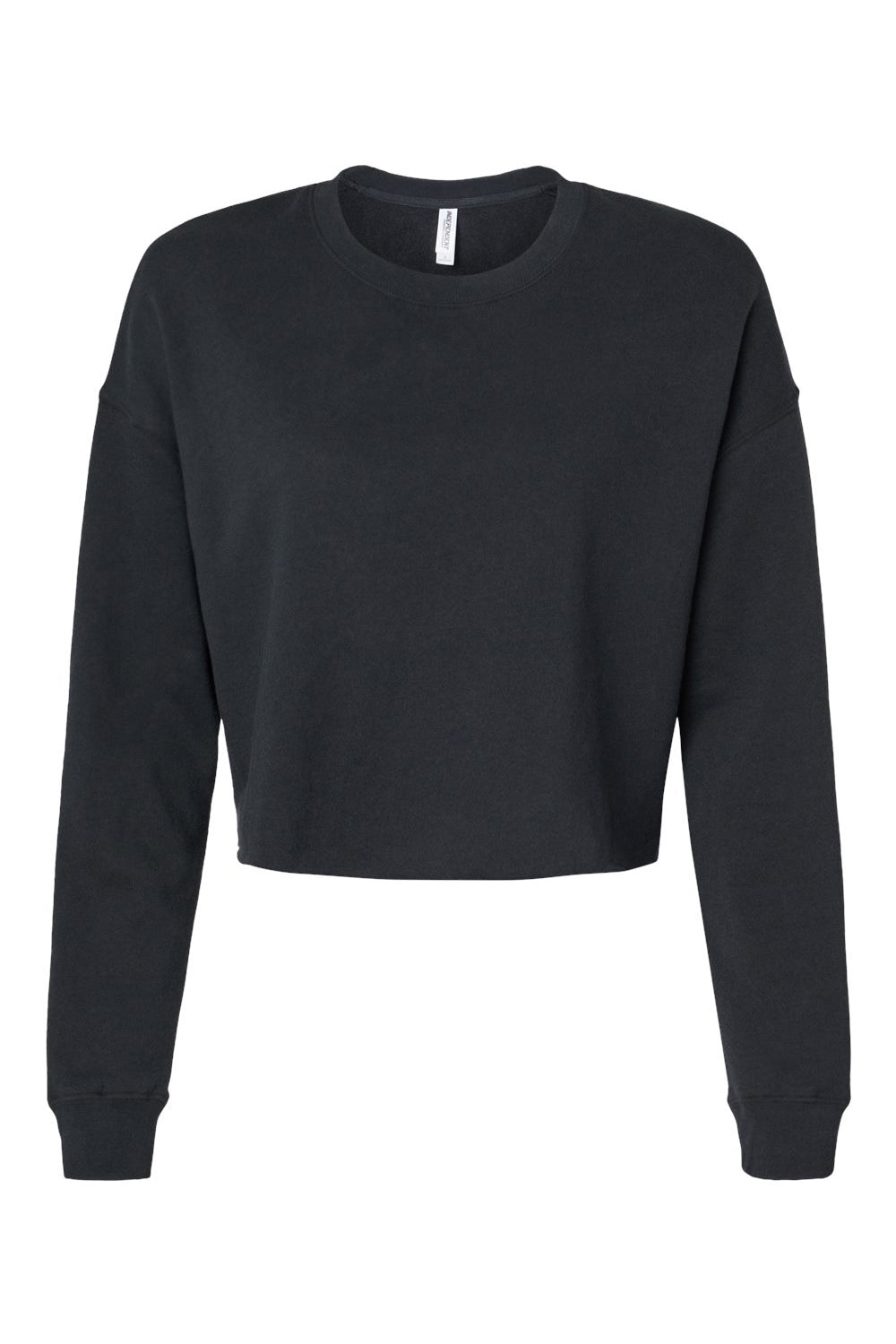 Independent Trading Co. AFX24CRP Womens Crop Crewneck Sweatshirt Black Flat Front