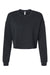 Independent Trading Company AFX24CRP Womens Crop Crewneck Sweatshirt Black Flat Front