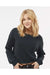 Independent Trading Co. AFX24CRP Womens Crop Crewneck Sweatshirt Black Model Front