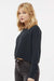 Independent Trading Company AFX24CRP Womens Crop Crewneck Sweatshirt Black Model Side