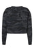 Independent Trading Co. AFX24CRP Womens Crop Crewneck Sweatshirt Black Camo Flat Back