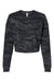 Independent Trading Co. AFX24CRP Womens Crop Crewneck Sweatshirt Black Camo Flat Front