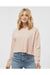 Independent Trading Co. AFX24CRP Womens Crop Crewneck Sweatshirt Blush Model Front