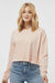 Independent Trading Company AFX24CRP Womens Crop Crewneck Sweatshirt Blush Pink Model Front