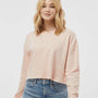 Independent Trading Co. Womens Crop Crewneck Sweatshirt - Blush Pink - NEW