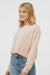 Independent Trading Company AFX24CRP Womens Crop Crewneck Sweatshirt Blush Pink Model Side
