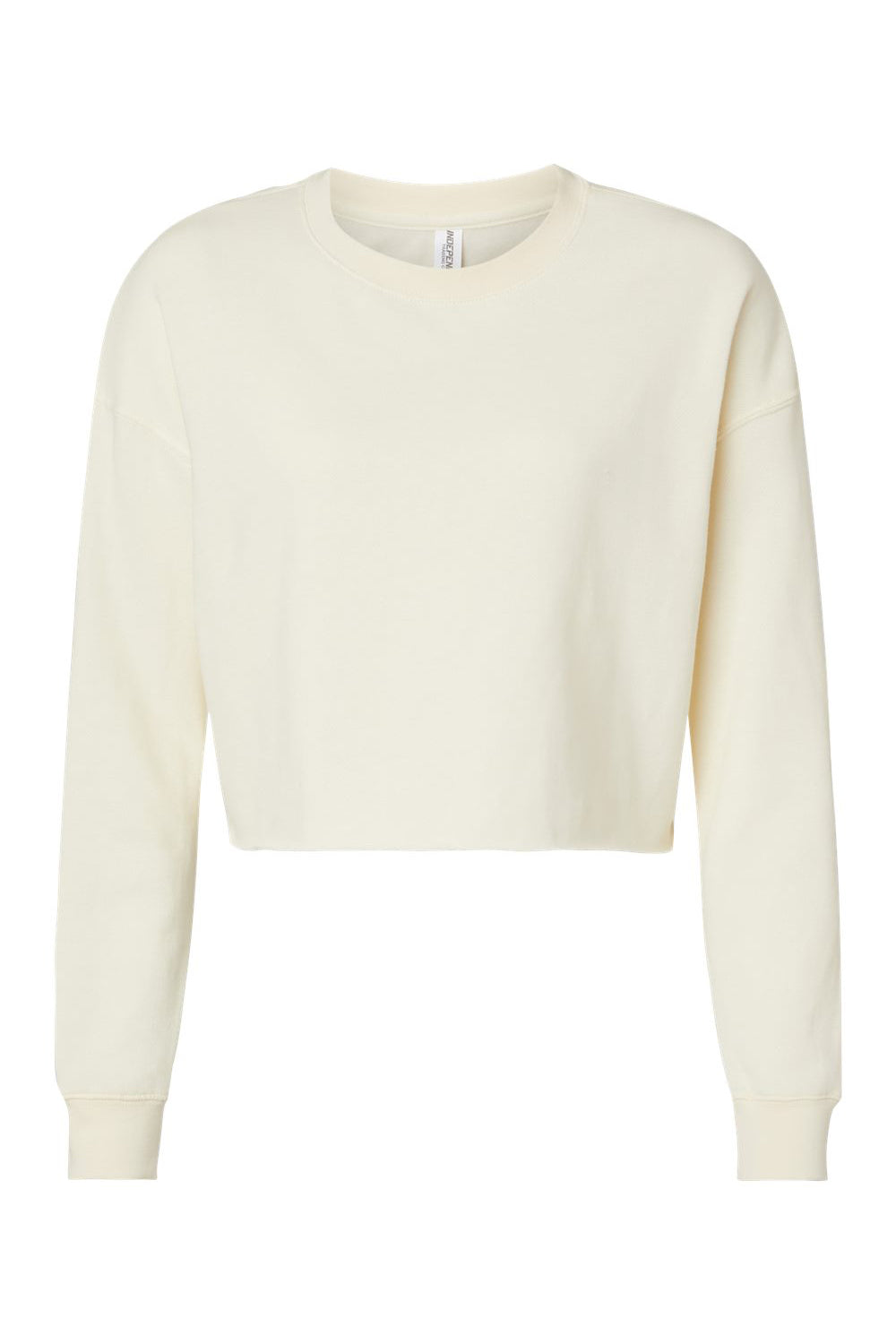 Independent Trading Company AFX24CRP Womens Crop Crewneck Sweatshirt Bone Flat Front