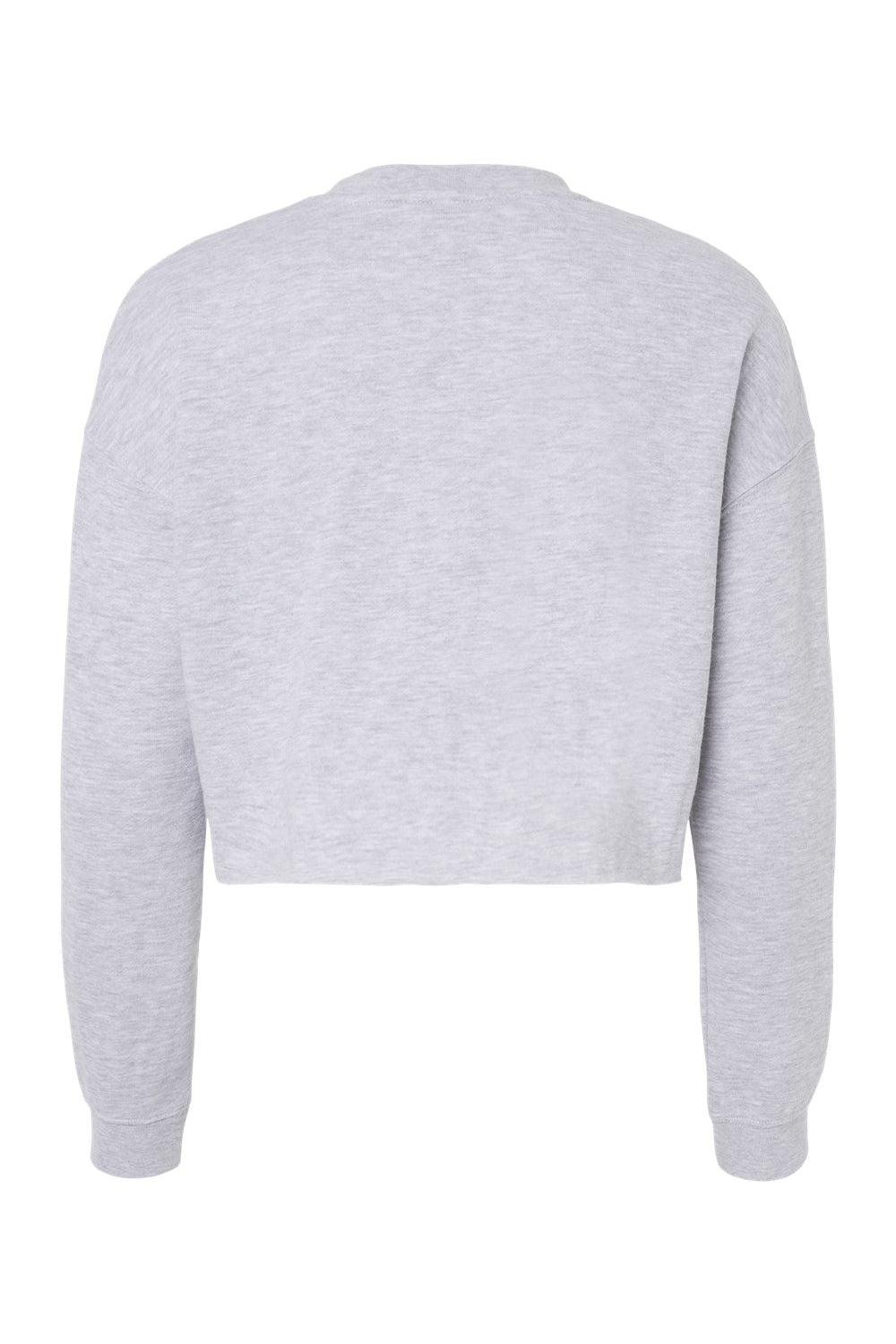 Independent Trading Company AFX24CRP Womens Crop Crewneck Sweatshirt Heather Grey Flat Back