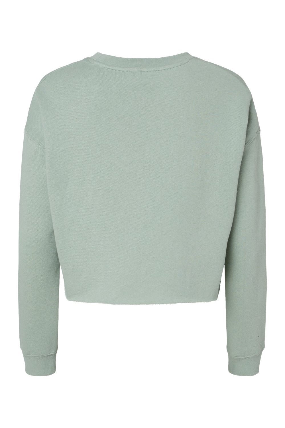 Independent Trading Company AFX24CRP Womens Crop Crewneck Sweatshirt Sage Green Flat Back