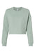 Independent Trading Company AFX24CRP Womens Crop Crewneck Sweatshirt Sage Green Flat Front