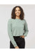 Independent Trading Co. AFX24CRP Womens Crop Crewneck Sweatshirt Sage Green Model Front