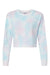 Independent Trading Co. AFX24CRP Womens Crop Crewneck Sweatshirt Cotton Candy Tie Dye Flat Front