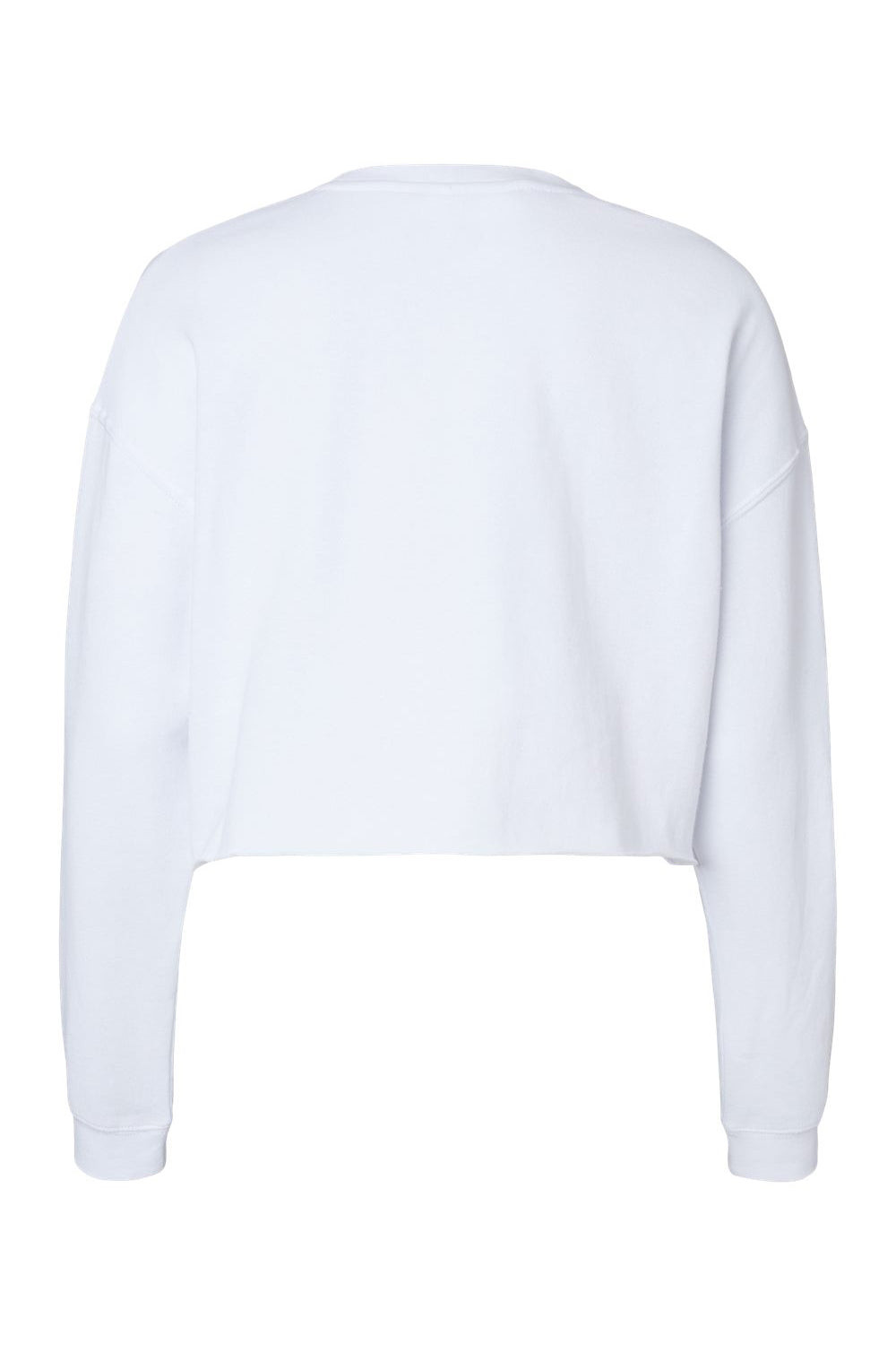 Independent Trading Co. AFX24CRP Womens Crop Crewneck Sweatshirt White Flat Back