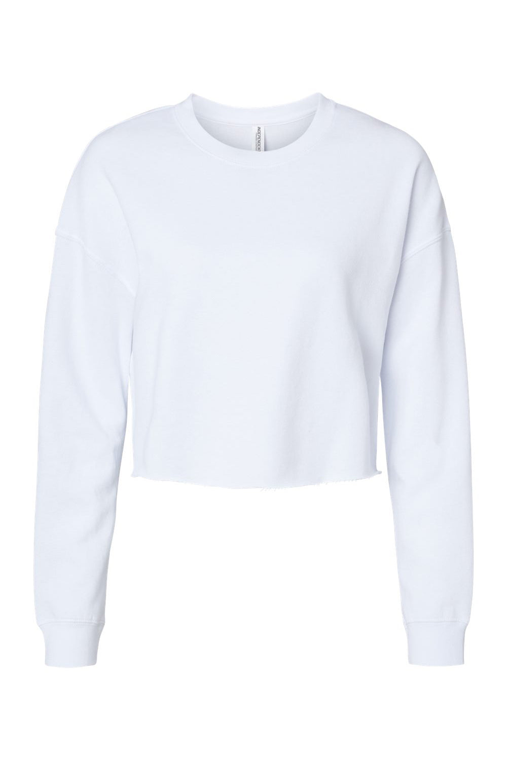Independent Trading Co. AFX24CRP Womens Crop Crewneck Sweatshirt White Flat Front