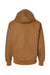 Independent Trading Co. EXP550Z Mens Insulated Canvas Full Zip Hoded Jacket Saddle Brown Flat Back