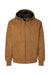 Independent Trading Co. EXP550Z Mens Insulated Canvas Full Zip Hoded Jacket Saddle Brown Flat Front