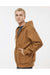 Independent Trading Co. EXP550Z Mens Insulated Canvas Full Zip Hoded Jacket Saddle Brown Model Side