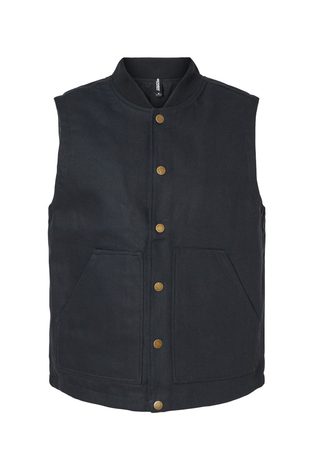 Independent Trading Company EXP560V Mens Insulated Canvas Full Zip Vest Black Flat Front