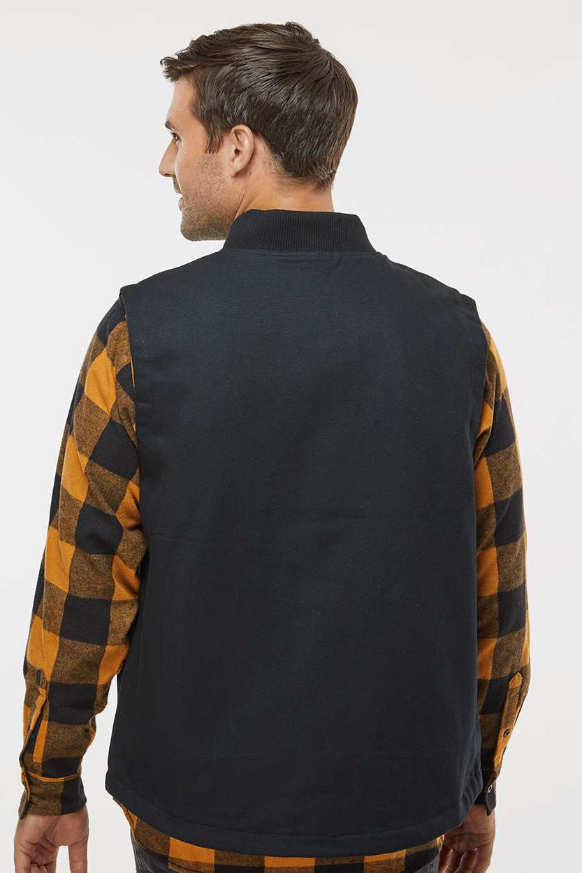 Independent Trading Company EXP560V Mens Insulated Canvas Full Zip Vest Black Model Back