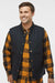 Independent Trading Company EXP560V Mens Insulated Canvas Full Zip Vest Black Model Front