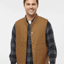 Independent Trading Co. Mens Insulated Canvas Full Zip Vest - Saddle Brown - NEW