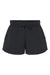 Independent Trading Co. PRM20SRT Womens California Wave Wash Fleece Shorts w/ Pockets Black Flat Front