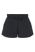 Independent Trading Company PRM20SRT Womens California Wave Wash Fleece Shorts w/ Pockets Black Flat Front