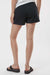 Independent Trading Company PRM20SRT Womens California Wave Wash Fleece Shorts w/ Pockets Black Model Back