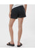 Independent Trading Co. PRM20SRT Womens California Wave Wash Fleece Shorts w/ Pockets Black Model Back