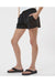 Independent Trading Co. PRM20SRT Womens California Wave Wash Fleece Shorts w/ Pockets Black Model Side