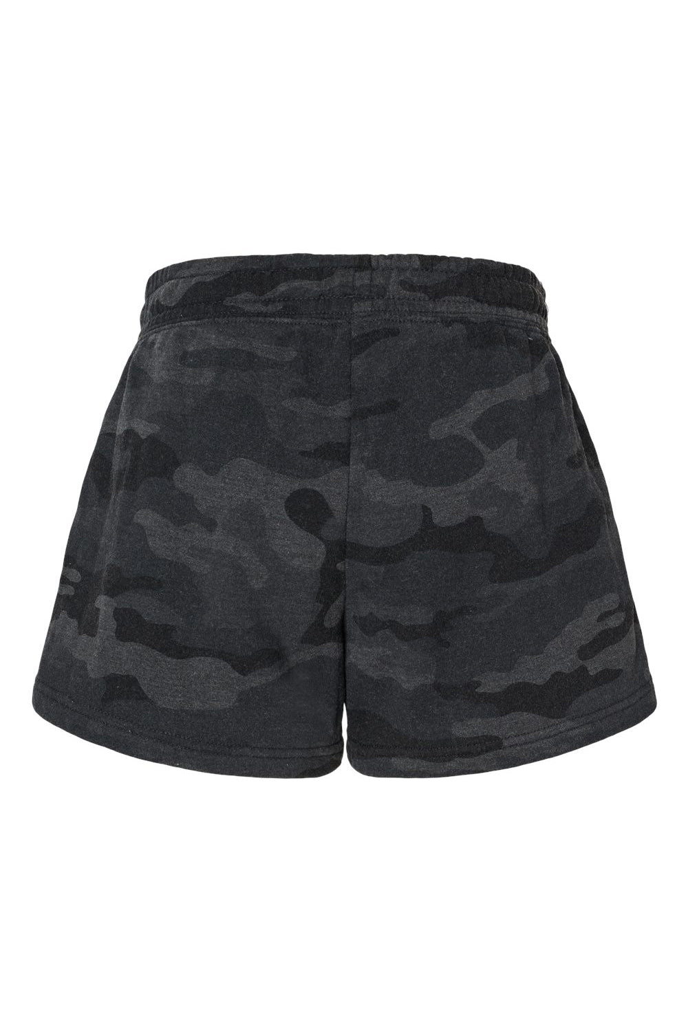 Independent Trading Company PRM20SRT Womens California Wave Wash Fleece Shorts w/ Pockets Heather Black Camo Flat Back
