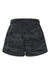 Independent Trading Company PRM20SRT Womens California Wave Wash Fleece Shorts w/ Pockets Heather Black Camo Flat Back