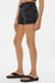 Independent Trading Company PRM20SRT Womens California Wave Wash Fleece Shorts w/ Pockets Heather Black Camo Model Side