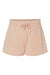 Independent Trading Company PRM20SRT Womens California Wave Wash Fleece Shorts w/ Pockets Blush Pink Flat Front