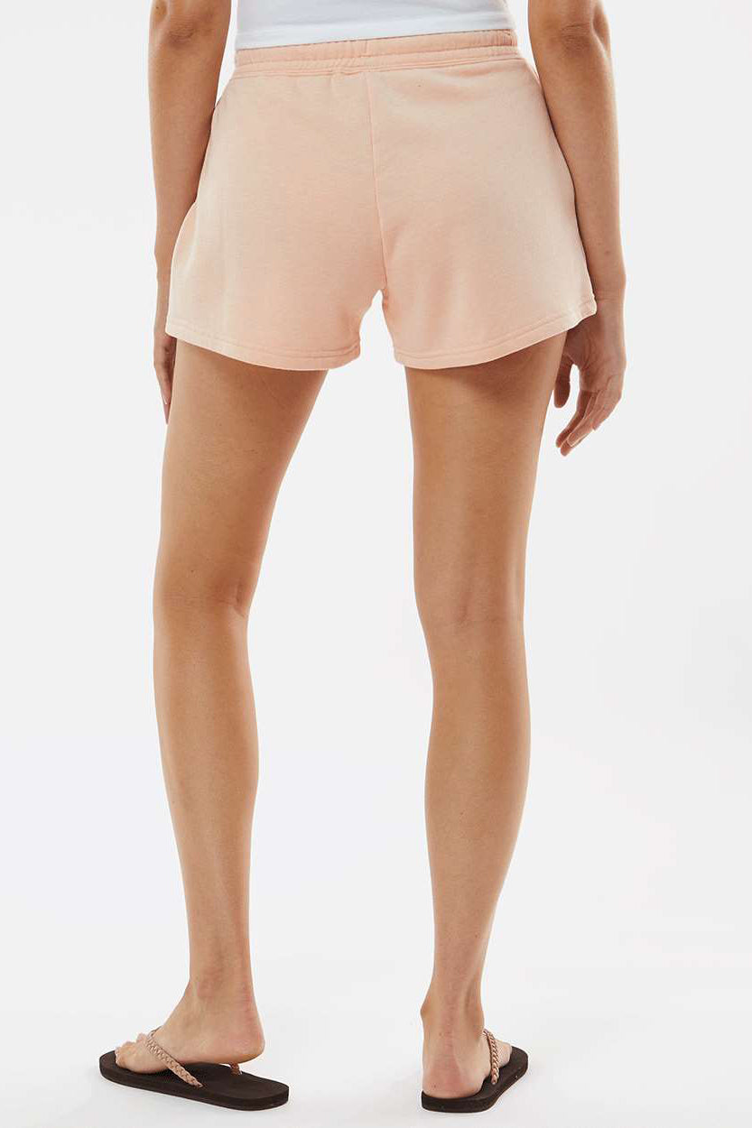 Independent Trading Company PRM20SRT Womens California Wave Wash Fleece Shorts w/ Pockets Blush Pink Model Back