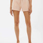 Independent Trading Co. Womens California Wave Wash Fleece Shorts w/ Pockets - Blush Pink - NEW
