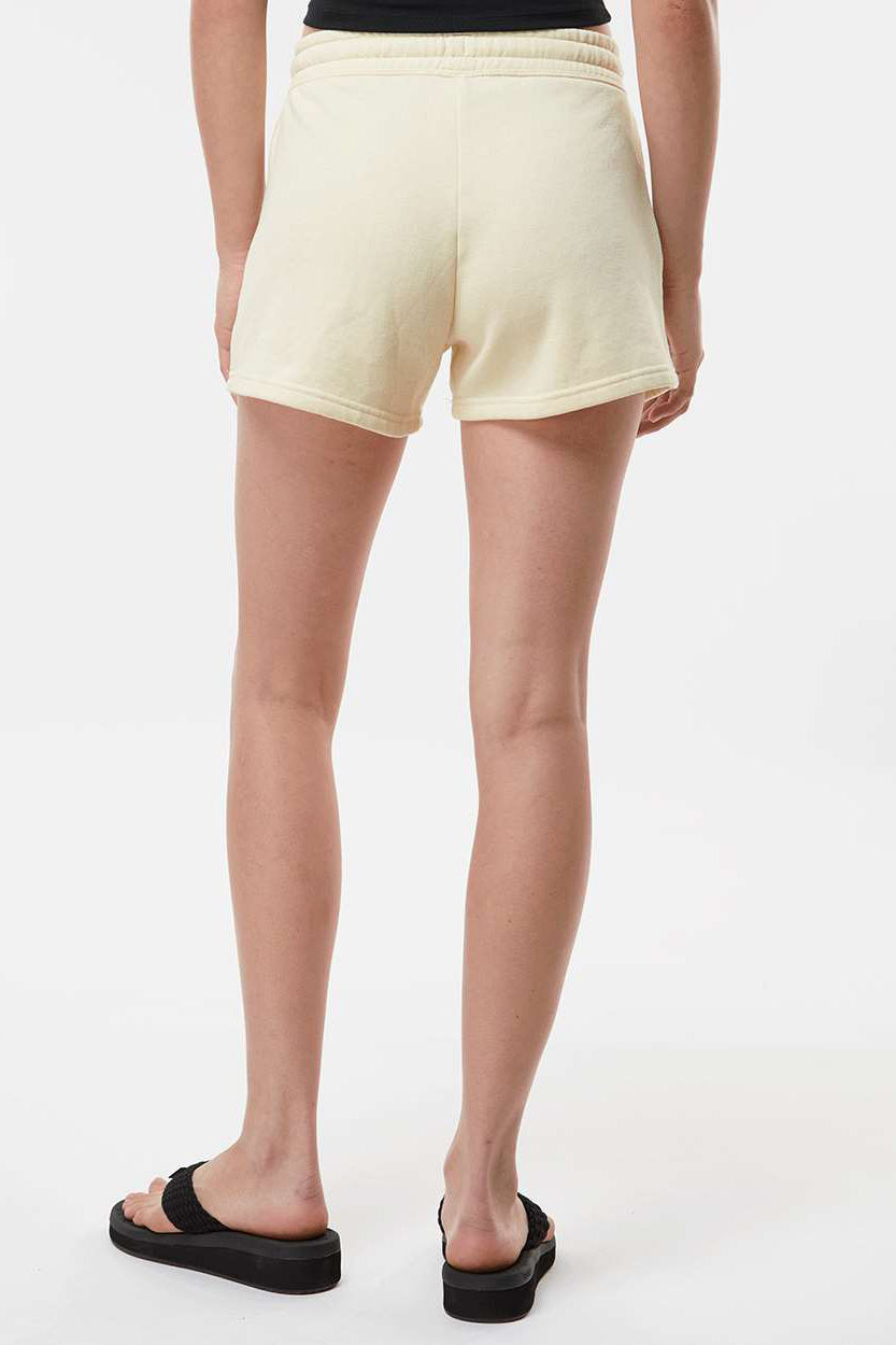 Independent Trading Company PRM20SRT Womens California Wave Wash Fleece Shorts w/ Pockets Bone Model Back