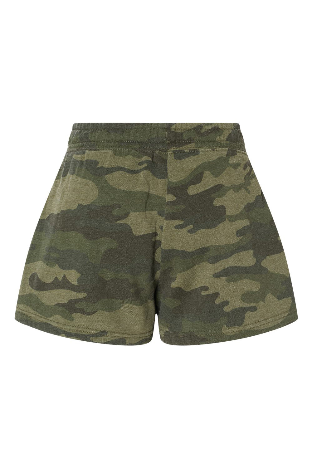 Independent Trading Co. PRM20SRT Womens California Wave Wash Fleece Shorts w/ Pockets Heather Forest Green Camo Flat Back