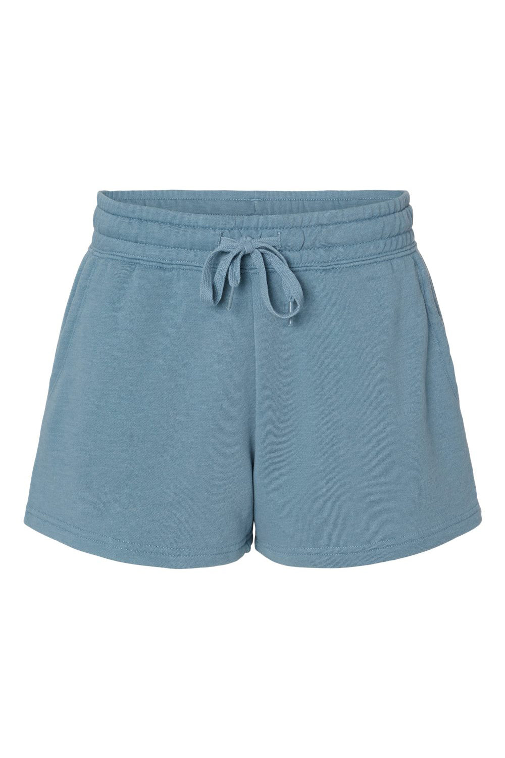 Independent Trading Company PRM20SRT Womens California Wave Wash Fleece Shorts w/ Pockets Misty Blue Flat Front