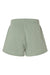 Independent Trading Company PRM20SRT Womens California Wave Wash Fleece Shorts w/ Pockets Sage Green Flat Back