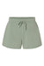 Independent Trading Company PRM20SRT Womens California Wave Wash Fleece Shorts w/ Pockets Sage Green Flat Front