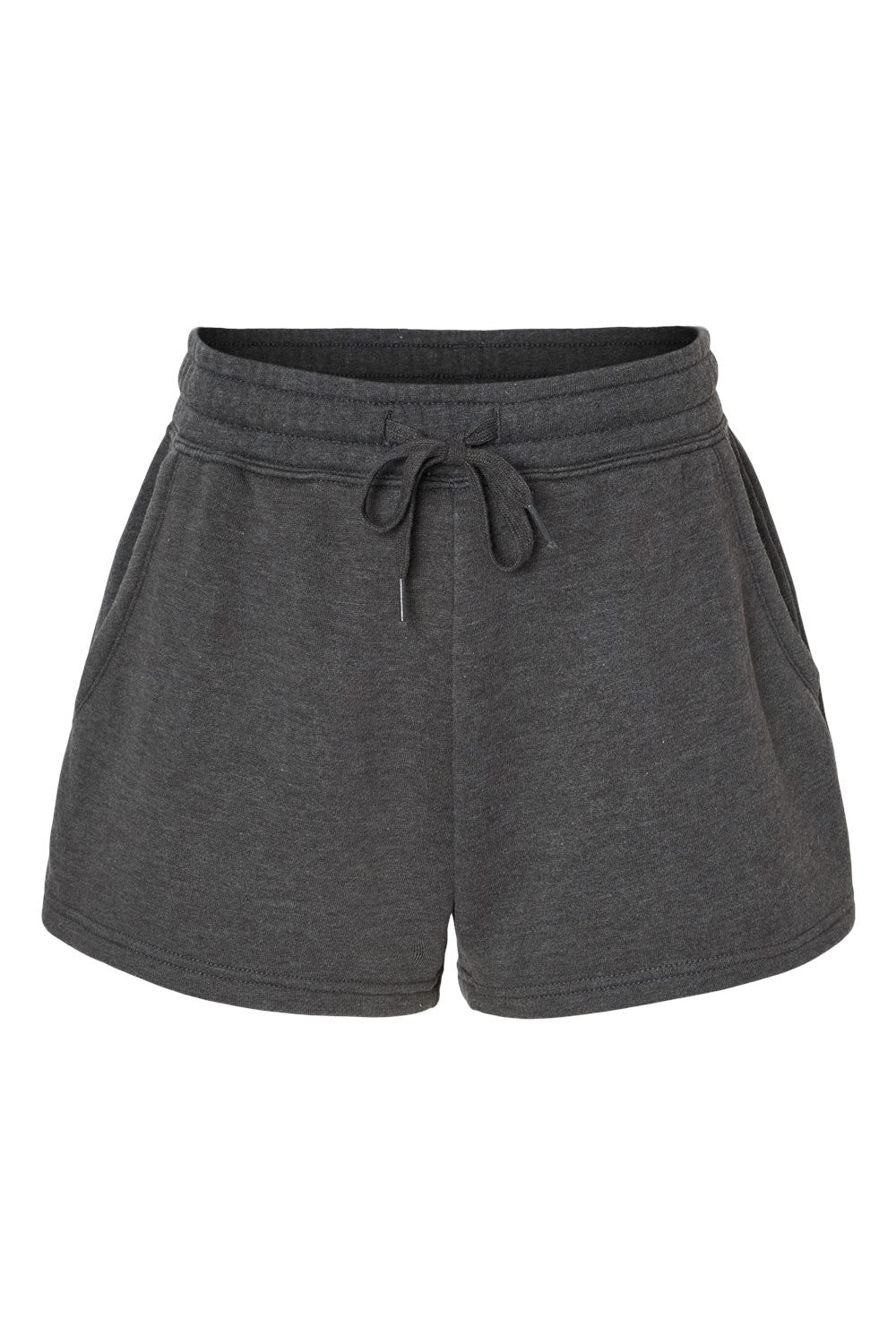 Independent Trading Co. PRM20SRT Womens California Wave Wash Fleece Shorts w/ Pockets Shadow Grey Flat Front
