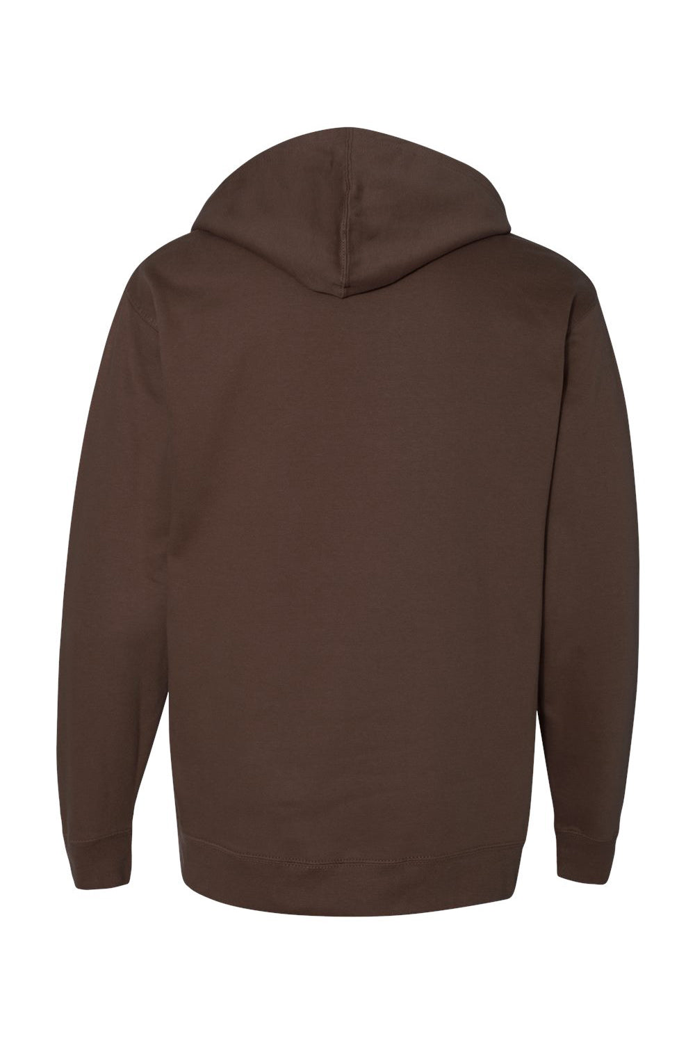 Independent Trading Company SS4500 Mens Hooded Sweatshirt Hoodie w/ Pouch Pocket Brown Flat Back