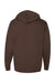Independent Trading Company SS4500 Mens Hooded Sweatshirt Hoodie w/ Pouch Pocket Brown Flat Back
