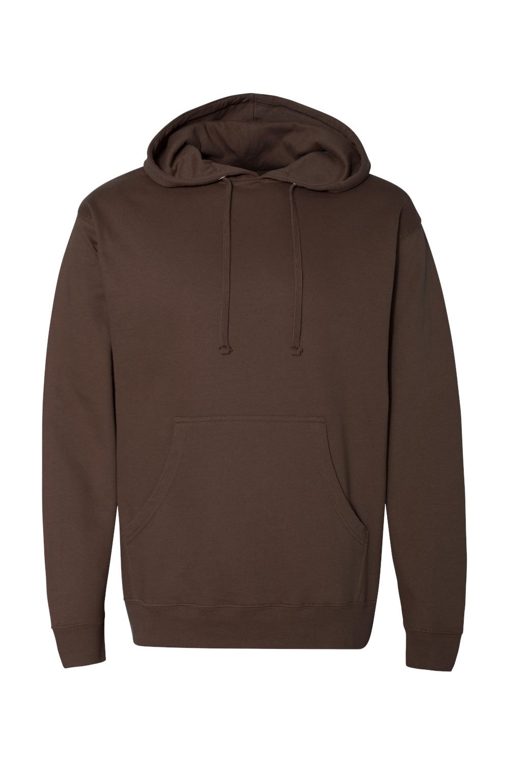 Independent Trading Company SS4500 Mens Hooded Sweatshirt Hoodie w/ Pouch Pocket Brown Flat Front