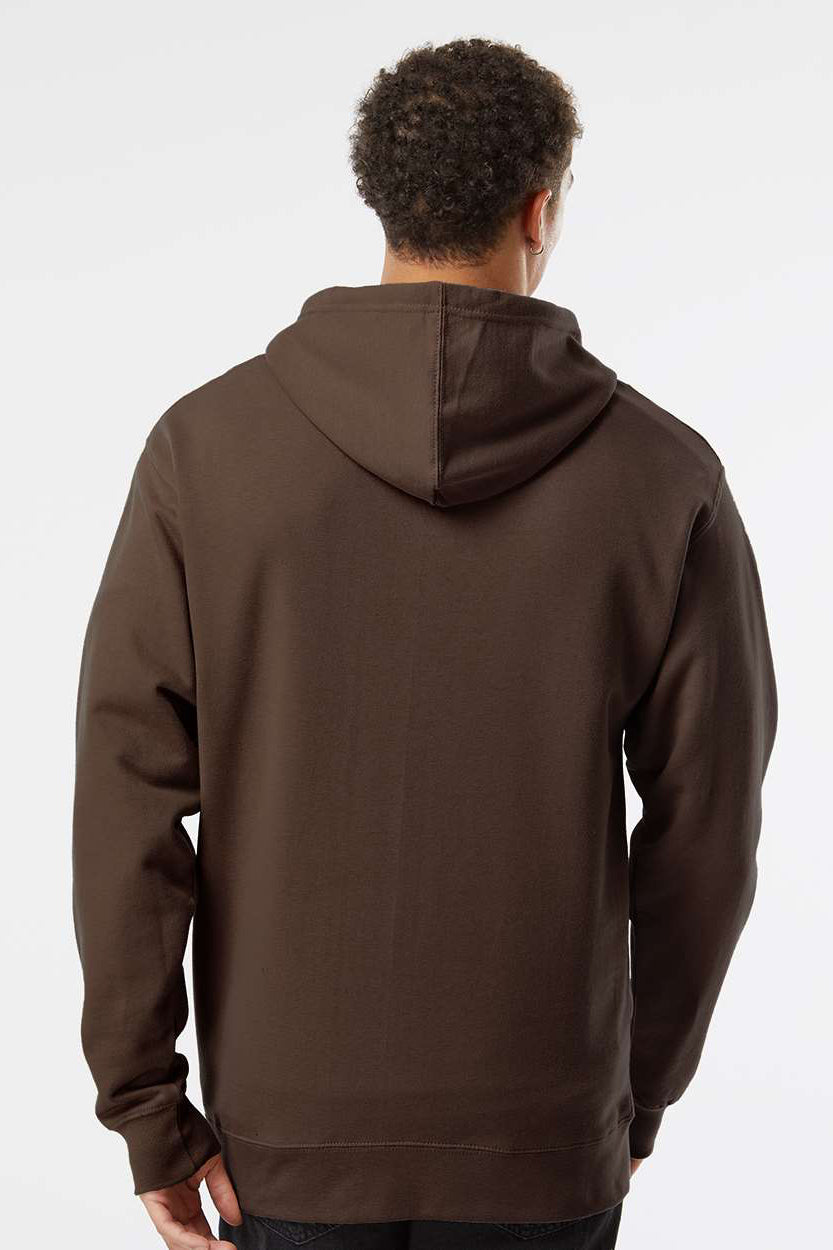 Independent Trading Company SS4500 Mens Hooded Sweatshirt Hoodie w/ Pouch Pocket Brown Model Back