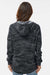 Independent Trading Company PRM2500 Womens California Wave Wash Hooded Sweatshirt Hoodie Heather Black Camo Model Back